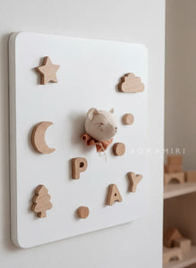 MINI OURS RÊVEUR -PORTE CLES,MAGNETIQUE